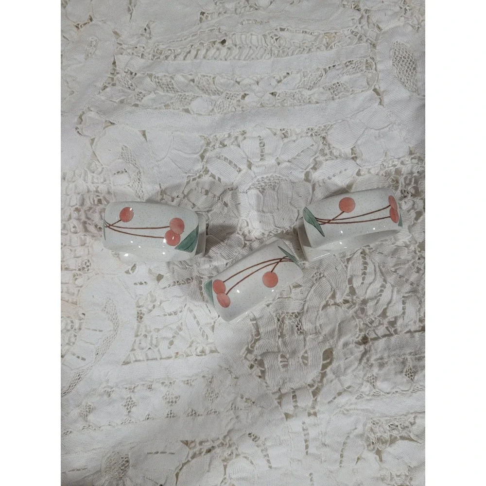Mikasa Fruit Panorama Napkin Rings Ceramic with Box Set of 3